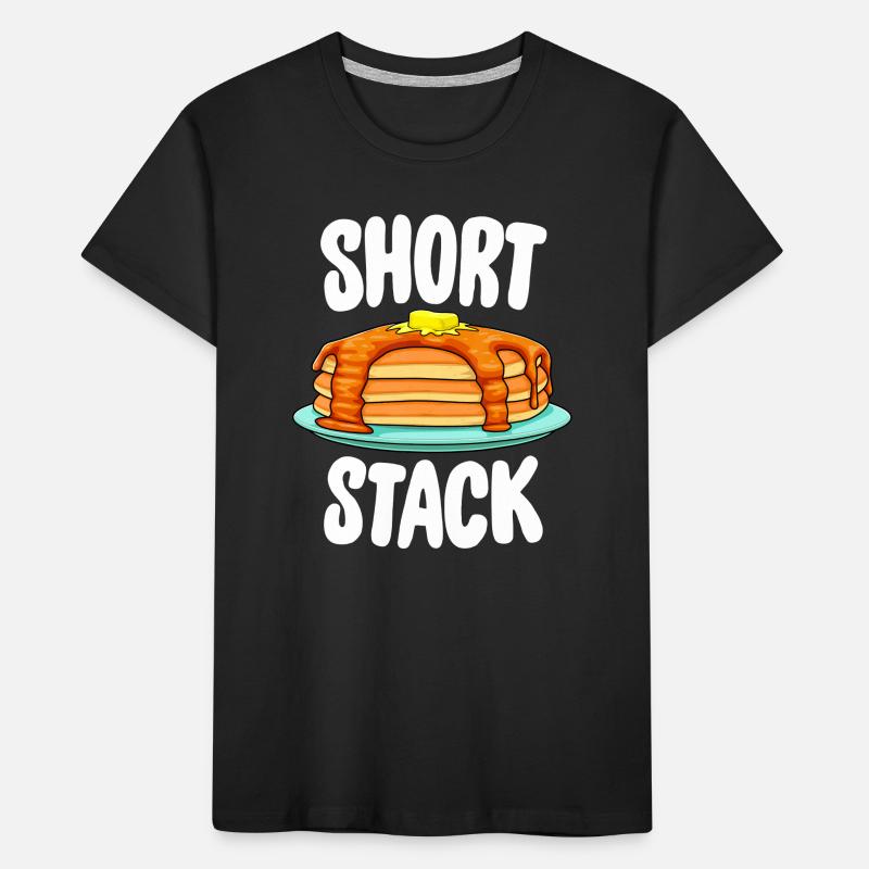 Funny Short Stack Pancake - Cadeau de brunch gastronomique T-shirt bio Premium Enfant