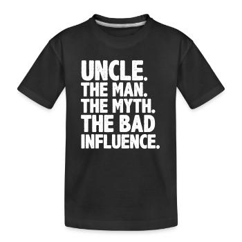 Lustiger Onkel für Onkel Männer Der schlechte Einfluss Onkel - Kinder Premium Bio T-Shirt - Schwarz - Vorne