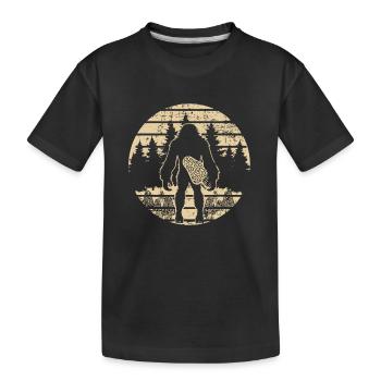 Bigfoot Morel Mushroom Foraging Mycology Shroom - Kids' Premium Organic T-Shirt - black - Front