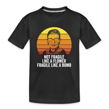 RBG Nicht Zerbrechlich wie eine Blume Zerbrechlich wie eine Bombe - Kinder Premium Bio T-Shirt - Schwarz - Vorne