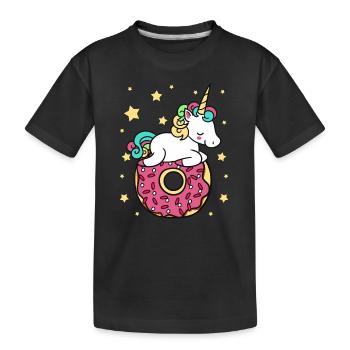 Licorne Donut Donut Donut Donut Dessert Food Lover Candy - T-shirt bio Premium Enfant - noir - Devant