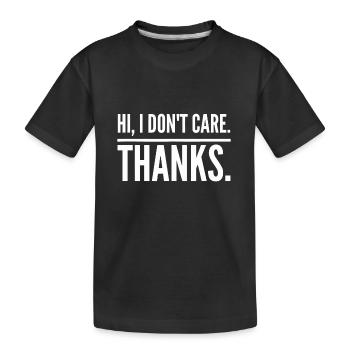 Salut je m’en fiche merci drôle grossier inapproprié - T-shirt bio Premium Enfant - noir - Devant
