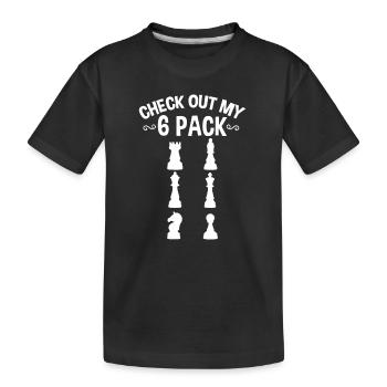 Schauen Sie sich mein Sixpack-Schach an - Kinder Premium Bio T-Shirt - Schwarz - Vorne