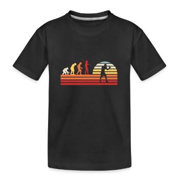 Retro Boxing Combat Sparring Glove - Vintage Boxer - Kids' Premium Organic T-Shirt - black - Front