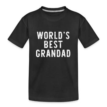 World's Best Grandad Funny Family - Kids' Premium Organic T-Shirt - black - Front