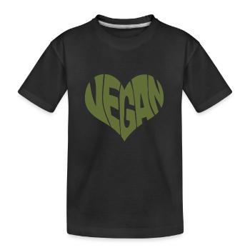 Veganer Spruch Herzform Design / Pflanze fördern - Kinder Premium Bio T-Shirt - Schwarz - Vorne