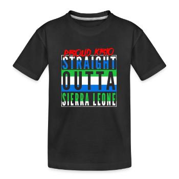 Straight Outta Sierra Leone Leonean Flag - Kids' Premium Organic T-Shirt - black - Front