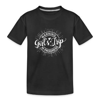 Avertissement Voyage de fille en cours Plage d’été - T-shirt bio Premium Enfant - noir - Devant
