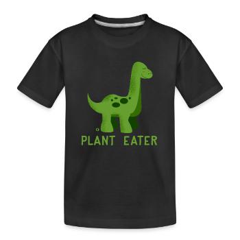 Cute Dinosaur Plant Eater - Vegetarian Vegan - Kids' Premium Organic T-Shirt - black - Front