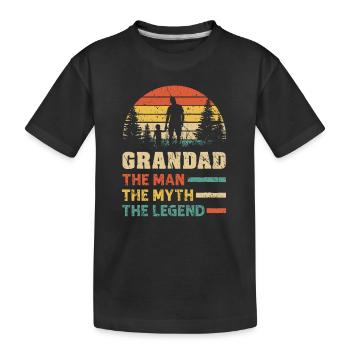 Grandad the Man the Myth the Legend, Father's Day - Kids' Premium Organic T-Shirt - black - Front