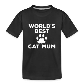 World's Best Cat Mum - Kids' Premium Organic T-Shirt - black - Front