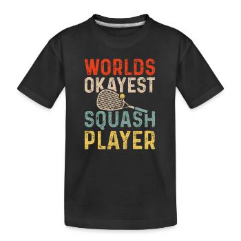 Worlds Okayest Squash Player Retro Squash - Kids' Premium Organic T-Shirt - black - Front