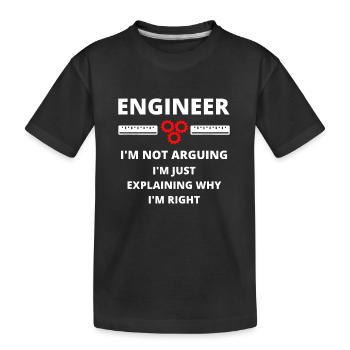Ingenieur Ich streite nicht - Ingenieurwesen - Kinder Premium Bio T-Shirt - Schwarz - Vorne