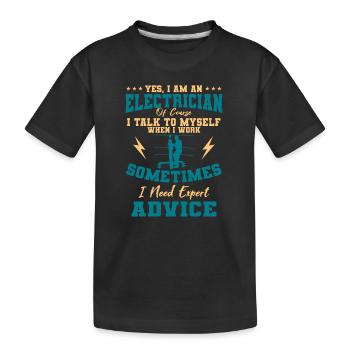 Elektriker Elektriker Elektriker Verkabelung Elektrik - Kinder Premium Bio T-Shirt - Schwarz - Vorne