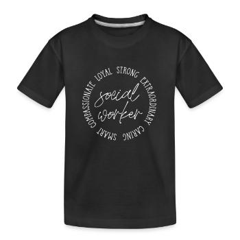 Sozialarbeiter Herz Sozialarbeit Dienstleistungen - Kinder Premium Bio T-Shirt - Schwarz - Vorne