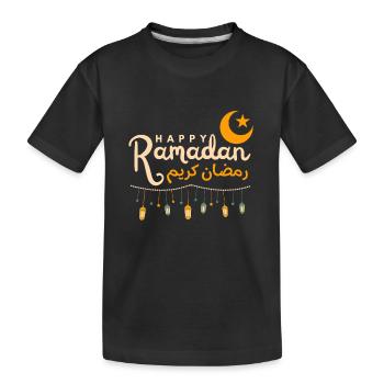 Happy Ramadan - Arabic Calligraphy Ramadan Kareem - Kids' Premium Organic T-Shirt - black - Front