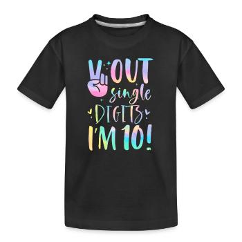 Peace Out Einstellige Zahlen Ich bin 10 Jahre alt - Kinder Premium Bio T-Shirt - Schwarz - Vorne