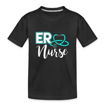 ER Nurse Emergency Room Medical Nursing School - Kids' Premium Organic T-Shirt - black - Front