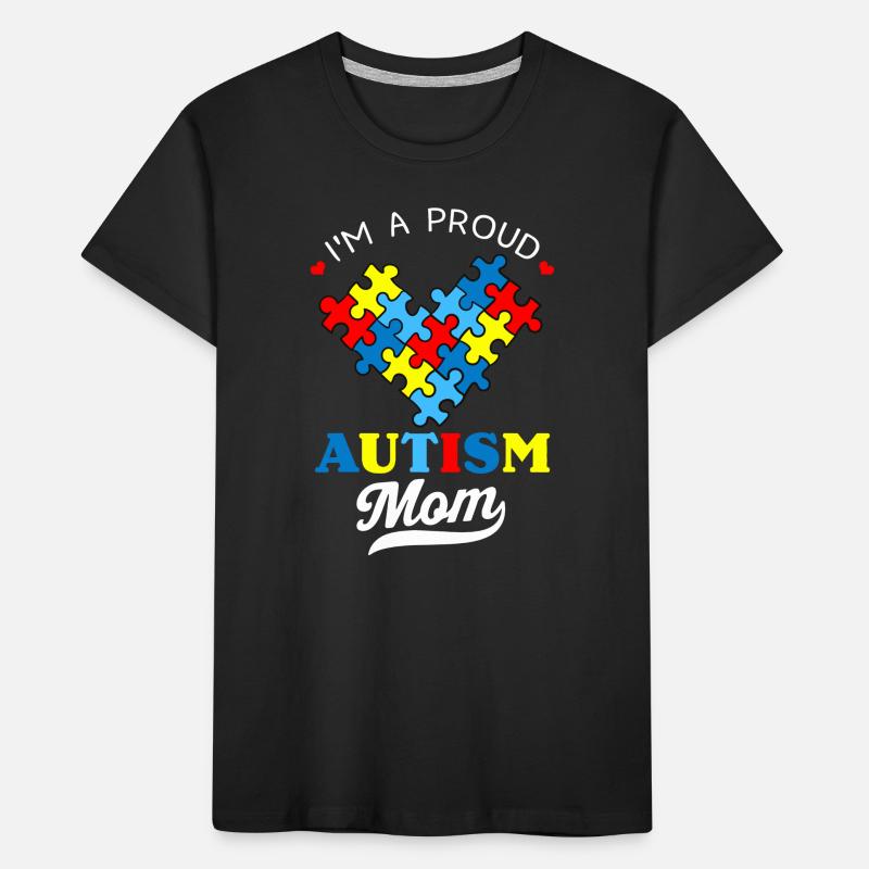 Ich bin eine stolze Mutter Autismus-Bewusstsein Autistisches Herz Kinder Premium Bio T-Shirt