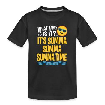 Lustiger letzter Schultag Sommerzeit Palme - Kinder Premium Bio T-Shirt - Schwarz - Vorne