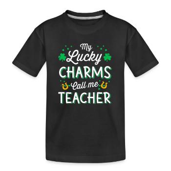 Mes porte-bonheur m’appellent professeur - T-shirt bio Premium Enfant - noir - Devant