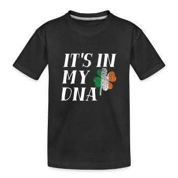 St. Patricks Day Es liegt in meiner DNA Irische Flagge Kleeblatt - Kinder Premium Bio T-Shirt - Schwarz - Vorne