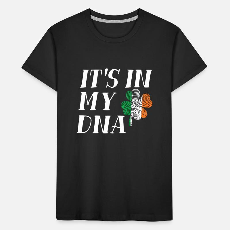 Le jour de la Saint-Patrick C’est dans mon ADN Drapeau irlandais Trèfle T-shirt bio Premium Enfant