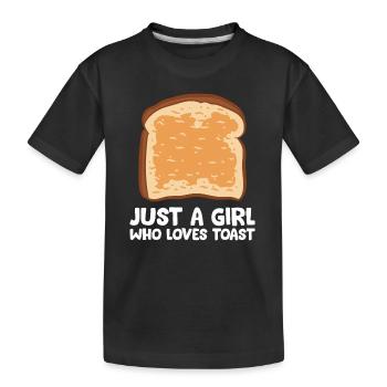 Juste une fille qui aime le pain grillé - T-shirt bio Premium Enfant - noir - Devant