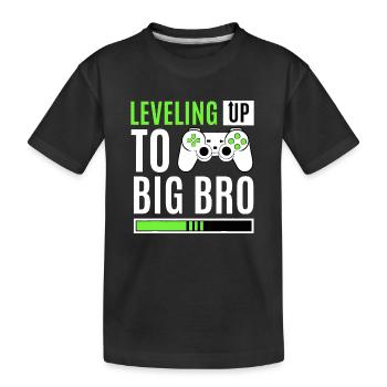 Stufenaufstieg zu Big Bro Gamer Baby Ankündigung - Kinder Premium Bio T-Shirt - Schwarz - Vorne