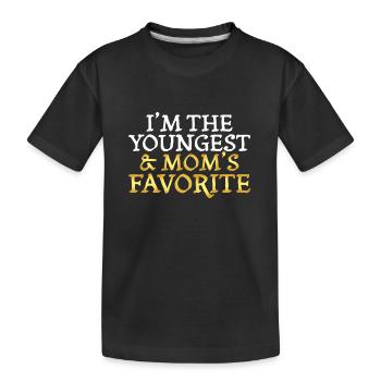 Je suis le plus jeune et le frère préféré de maman, drôle - T-shirt bio Premium Enfant - noir - Devant