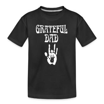 Grateful Dad Fathers Day - Kids' Premium Organic T-Shirt - black - Front