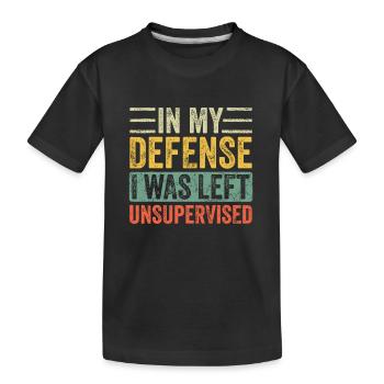 Pour ma défense, j’ai été laissé sans surveillance - T-shirt bio Premium Enfant - noir - Devant