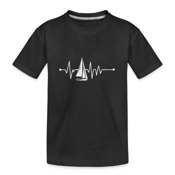 Capitaine de mer Cadeau Voile Bateau Heartbeat Bateau Voile - T-shirt bio Premium Enfant - noir - Devant