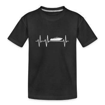 Bateau Heartbeat pour la navigation de plaisance ou la navigation avec capitaine - T-shirt bio Premium Enfant - noir - Devant