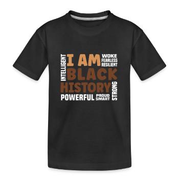 Je suis l’histoire des Noirs Fort-Fier Histoire des Noirs - T-shirt bio Premium Enfant - noir - Devant