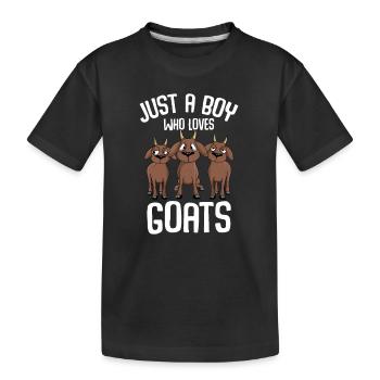 Juste un garçon qui aime les chèvres - T-shirt bio Premium Enfant - noir - Devant
