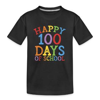 Happy 100 Days Of School - Kids' Premium Organic T-Shirt - black - Front