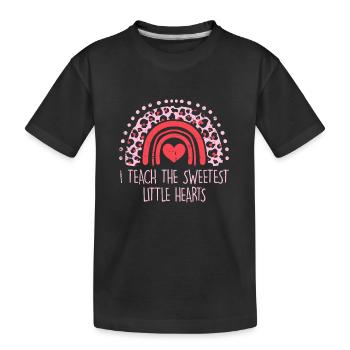 Ich unterrichte den Regenbogenlehrer der süßesten Herzen - Kinder Premium Bio T-Shirt - Schwarz - Vorne
