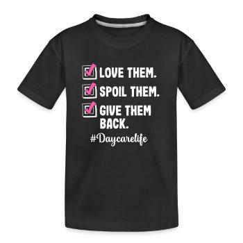 Liebe Kindertagesstätte Erzieherin - Kinder Premium Bio T-Shirt - Schwarz - Vorne