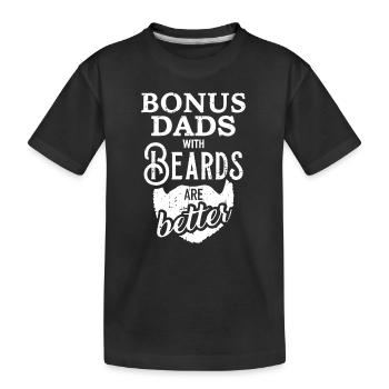 Bonus-Väter mit Bärten sind besser - Kinder Premium Bio T-Shirt - Schwarz - Vorne