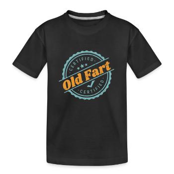 Zertifizierter alter Furz Lustiges Ruhestandsgeschenk Geburtstag - Kinder Premium Bio T-Shirt - Schwarz - Vorne