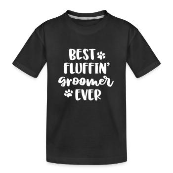 Bester flauschiger Groomer aller Zeiten - Kinder Premium Bio T-Shirt - Schwarz - Vorne