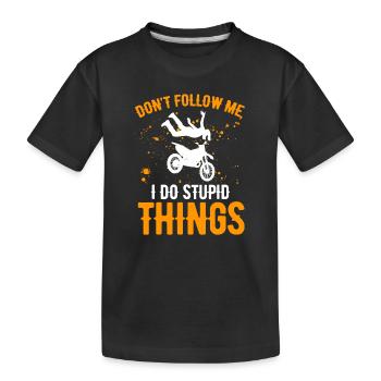 Ne me suivez pas Je fais des choses stupides Dirt Biking Boys - T-shirt bio Premium Enfant - noir - Devant