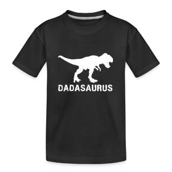 Bester Dada-Dinosaurier Dadasaurus Vatertag - Kinder Premium Bio T-Shirt - Schwarz - Vorne