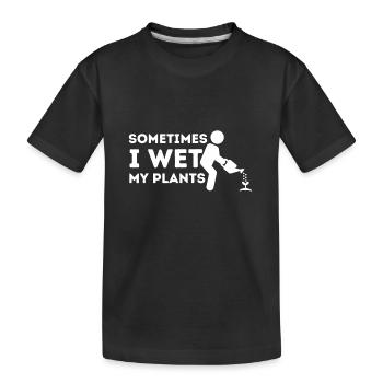 Parfois, je mouille mes plantes - Gardener Gardening - T-shirt bio Premium Enfant - noir - Devant