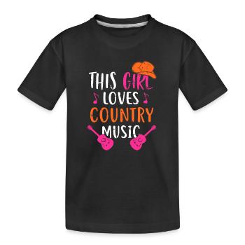 Dieses Mädchen liebt Country-Musik Westernhut Musiker - Kinder Premium Bio T-Shirt - Schwarz - Vorne