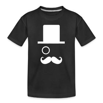 Chapeau haut de forme vintage avec lentille oculaire Monocle - T-shirt bio Premium Enfant - noir - Devant