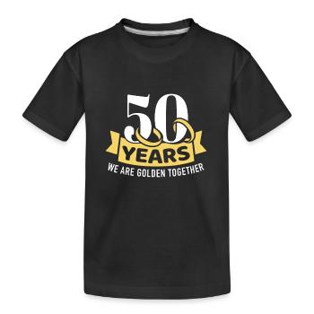 50 Jahre Hochzeitstag, wir sind golden - Kinder Premium Bio T-Shirt - Schwarz - Vorne