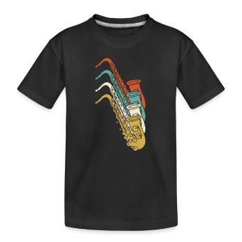 Saxophonist Saxist Sax I Vintage Saxophone - Kids' Premium Organic T-Shirt - black - Front