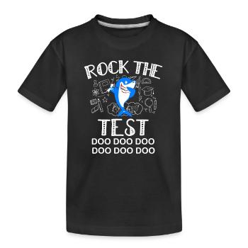 Rock The Test , School Professor Teacher - Kids' Premium Organic T-Shirt - black - Front